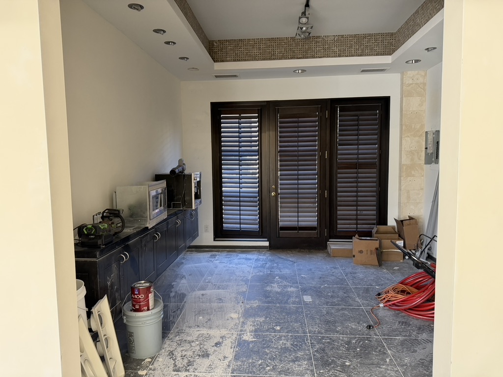 Interior entry with shuttered doors